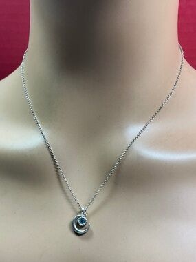 Sterling Silver BOMA Celestial Moon 🌙 Pendant Necklace. 16.5, 17.5, 18.5”